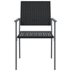 Vidaxl Záhradné stoličky 2 ks čierne 54x62,5x89 cm polyratan