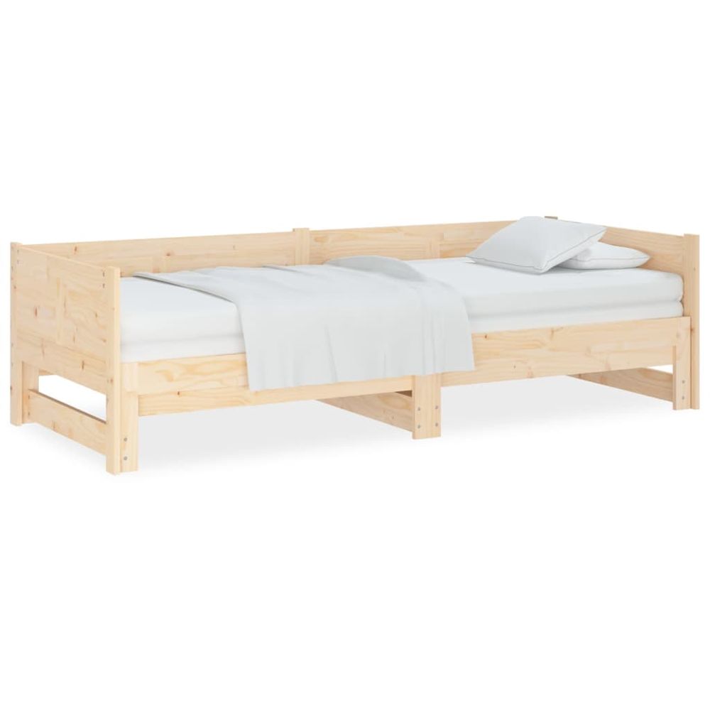 Vidaxl Rozkladacia denná posteľ borovicový masív 2x(90x190) cm