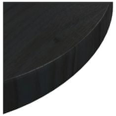 Vidaxl Stolová doska čierna Ø30x2,5 cm masívna borovica