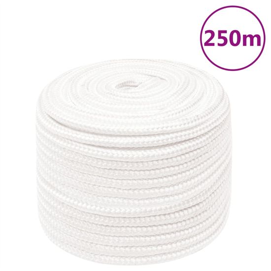 Vidaxl Lodné lano biele 14 mm 250 m polypropylén