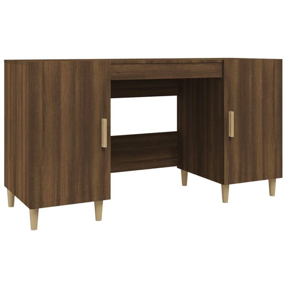 Vidaxl Stôl hnedý dub 140x50x75 cm spracované drevo