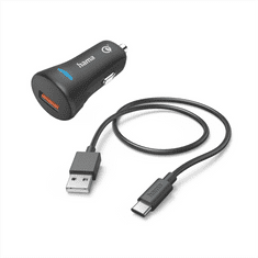 HAMA set: rýchla USB nabíjačka do vozidla QC 3.0 19,5 W + kábel USB AC 1,5 m