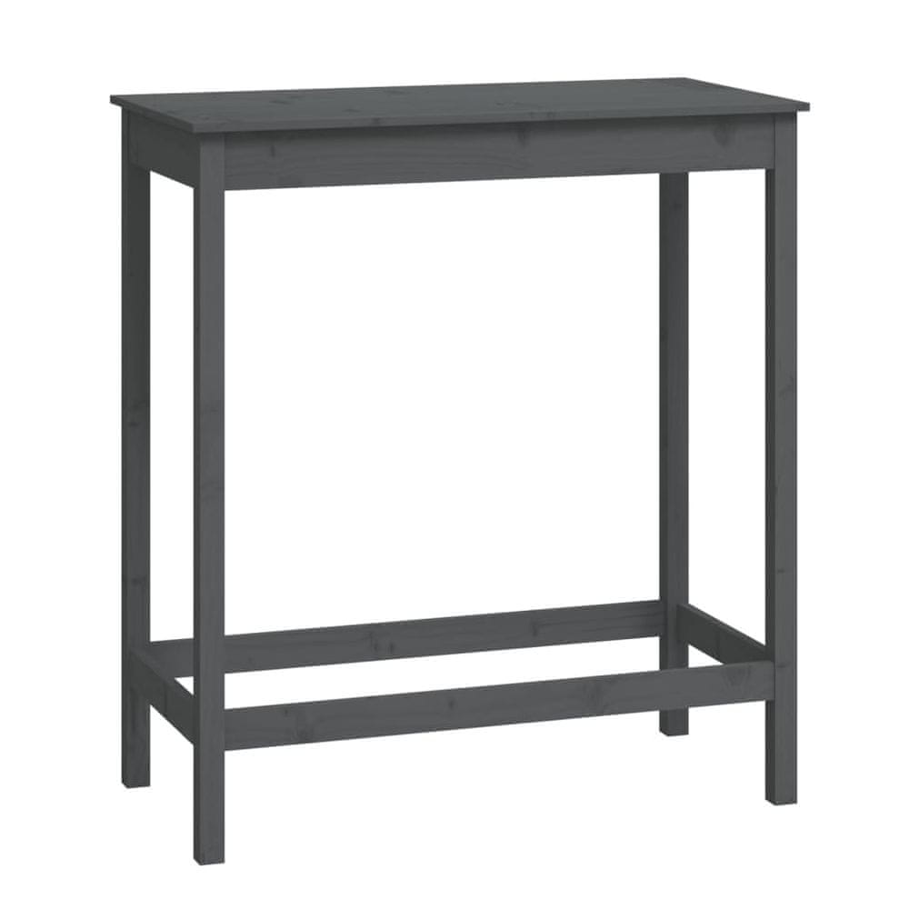 Vidaxl Barový stolík sivý 100x50x110 cm borovicový masív