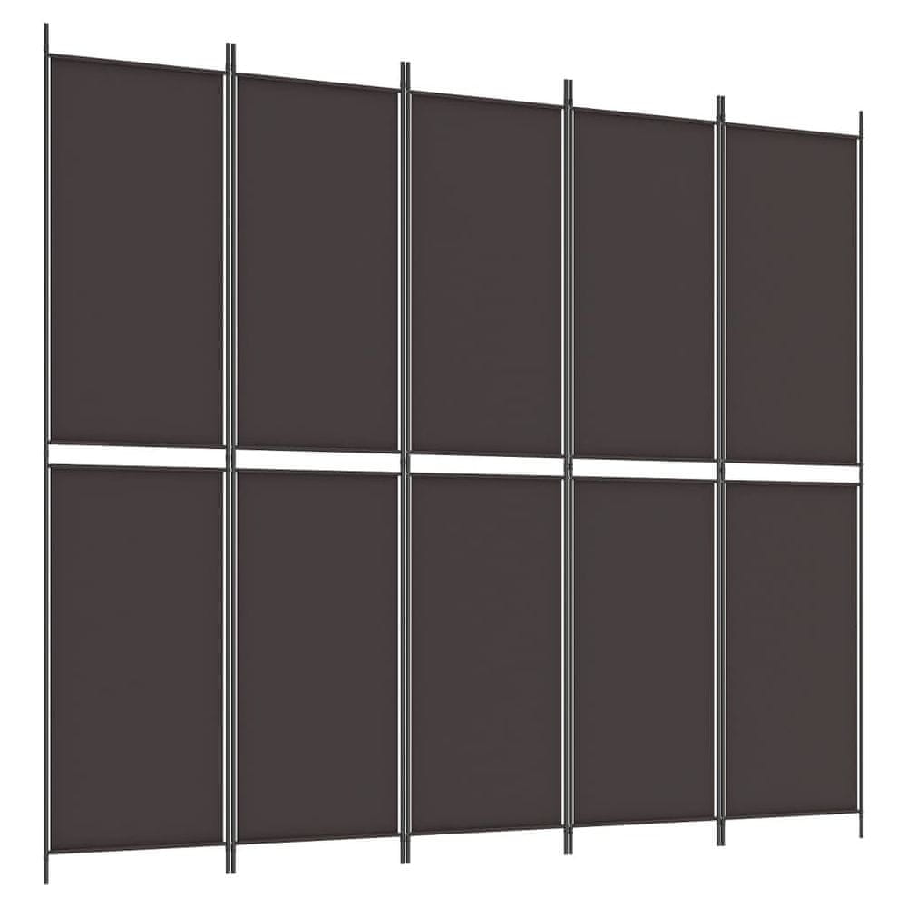 Vidaxl 5-panelový paraván hnedá 250x220 cm látkový