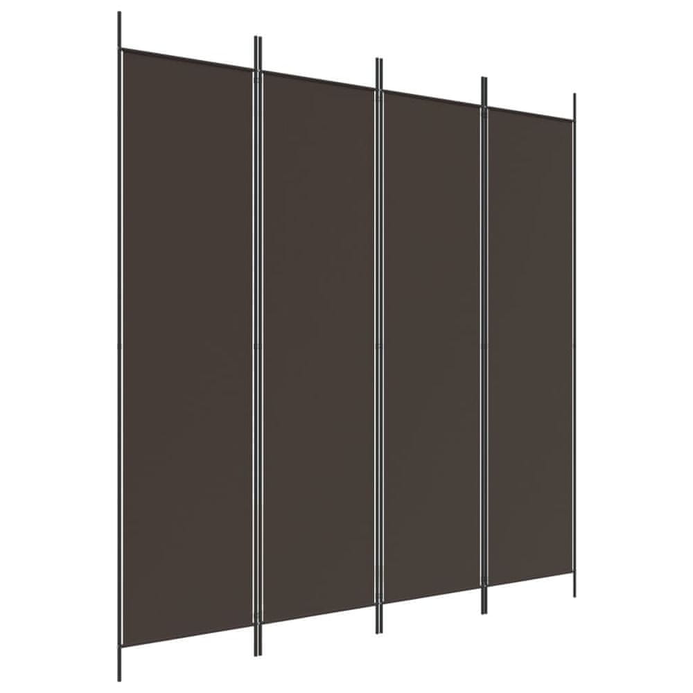 Vidaxl 4-panelový paraván hnedý 200x200 cm látkový