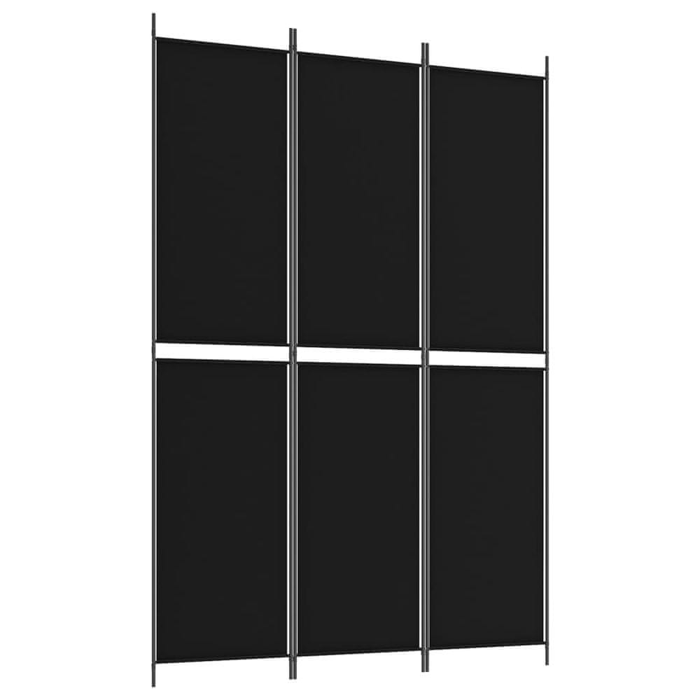 Vidaxl 3-panelový paraván čierny 150x220 cm látkový