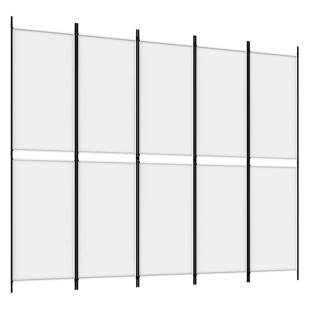 Vidaxl 5-panelový paraván biely 250x200 cm látkový