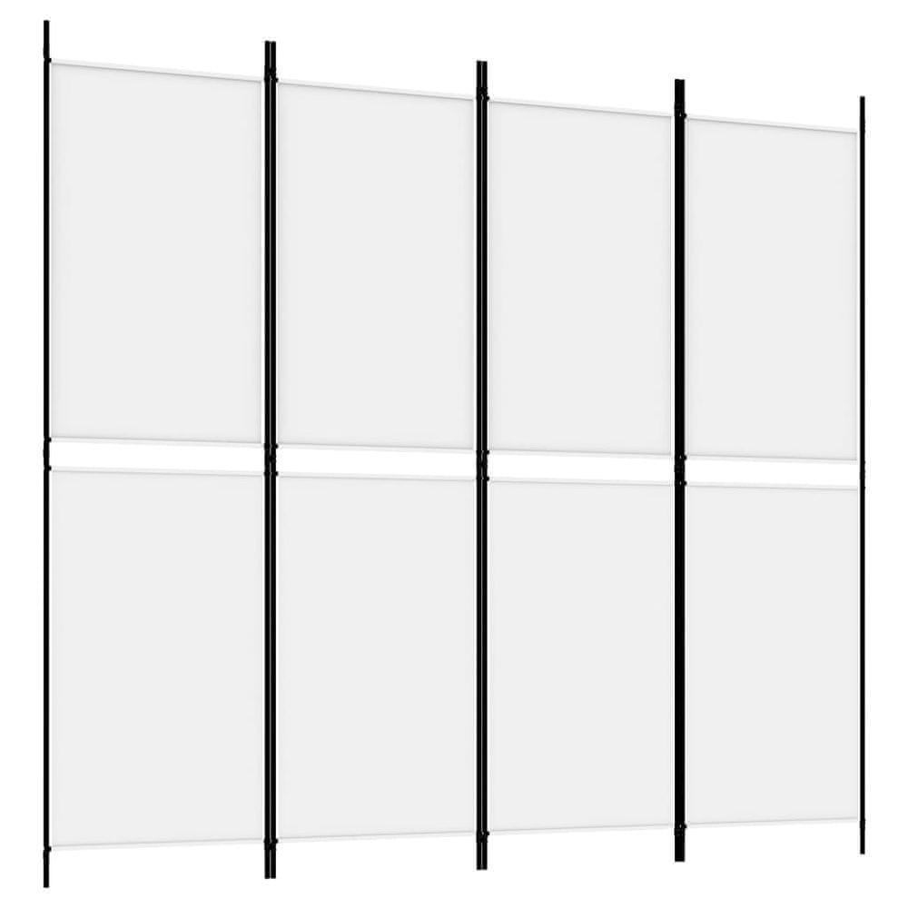Vidaxl 4-panelový paraván biely 200x180 cm látka