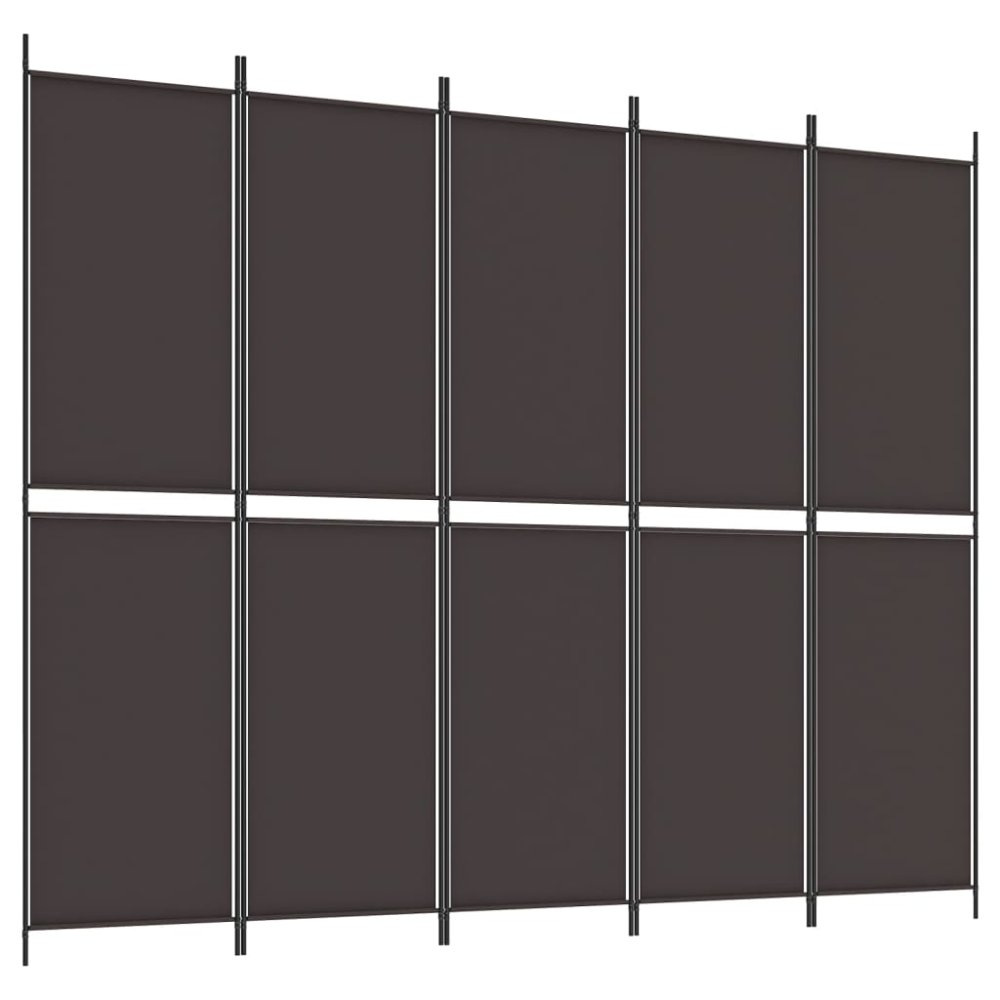 Vidaxl 5-panelový paraván hnedá 250x200 cm látkový