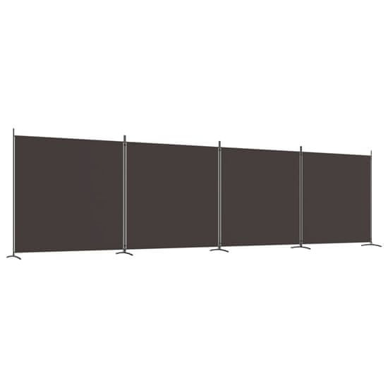 Vidaxl 4-panelový paraván hnedý 698x180 cm látkový
