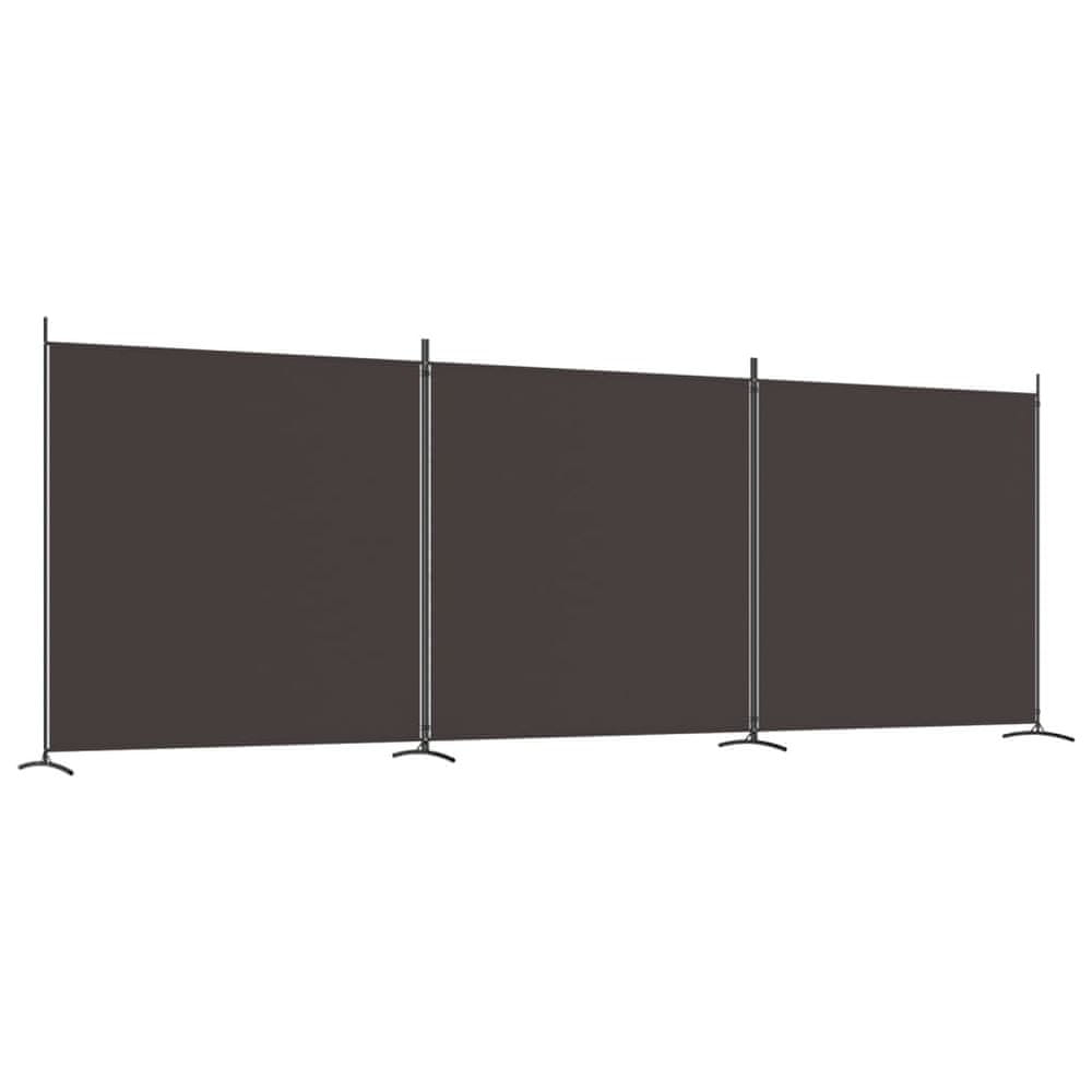 Vidaxl 3-panelový paraván hnedý 525x180 cm látkový