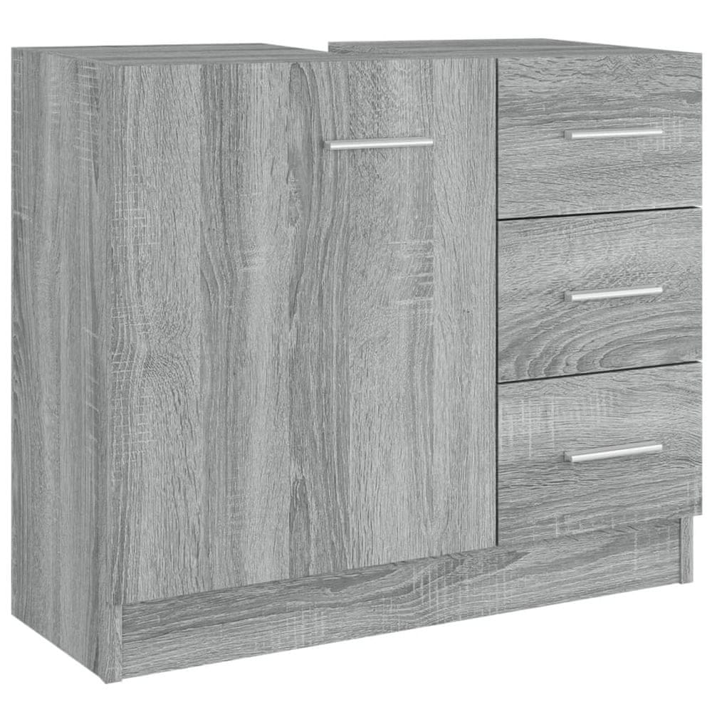 Vidaxl Umývadlová skrinka sivá sonoma 63x30x54 cm spracované drevo