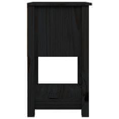 Vidaxl Nočný stolík čierny 40x35x61,5 cm masívne borovicové drevo