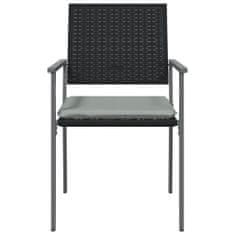 Vidaxl Záhradné stoličky s vankúšmi 2ks čierne 54x62,5x89 cm polyratan