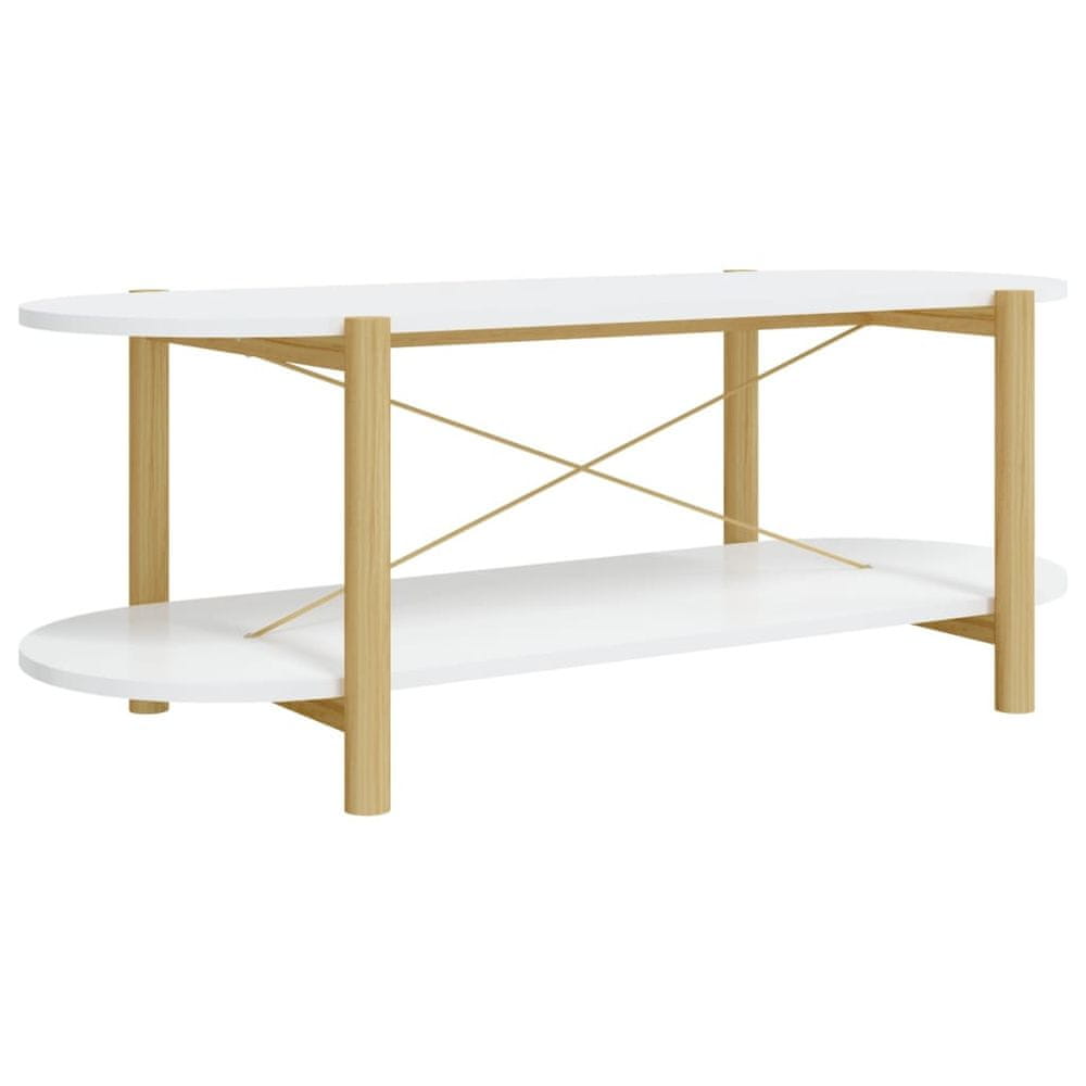 Vidaxl Konferenčný stolík biely 110x48x40 cm spracované drevo