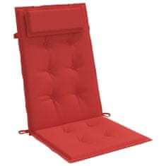 Vidaxl Podušky na stoličky s vysokým operadlom 6 ks červené látka