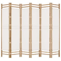 Vidaxl Skladací 6-panelový paraván 240 cm bambus a plátno