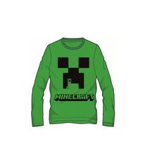 Mojang Detské bavlnené tričko dlhý rukáv Minecraft zelené 116-152 cm