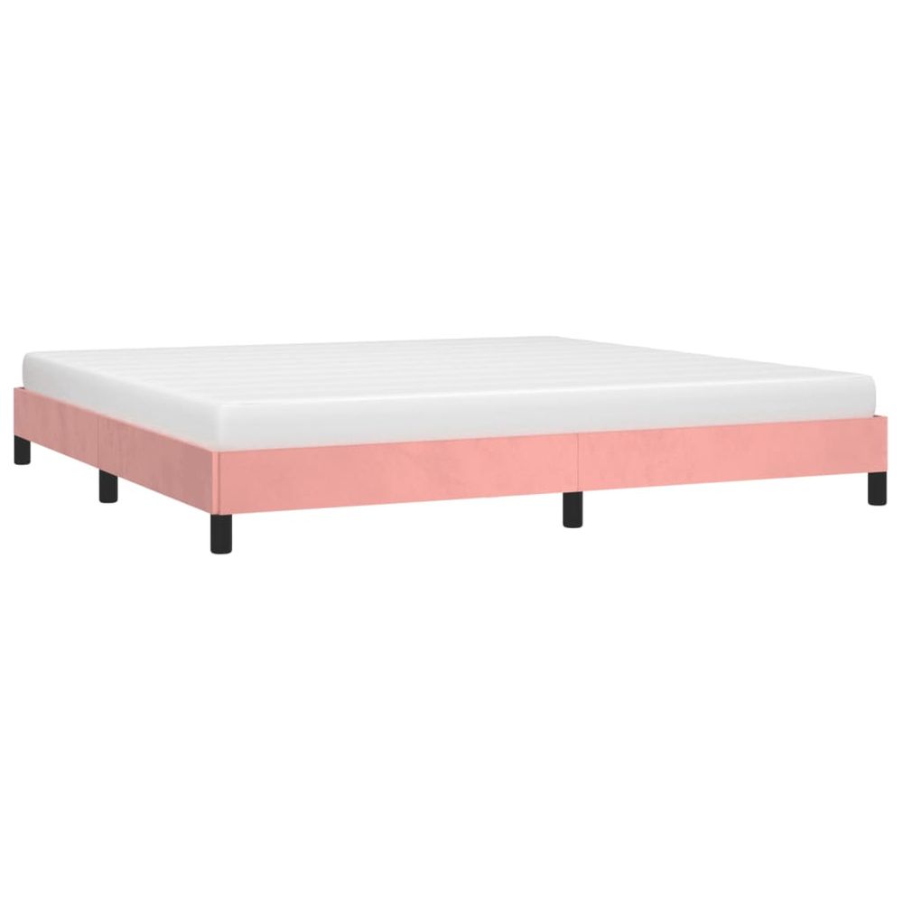 Vidaxl Rám postele ružový 200x200 cm zamat