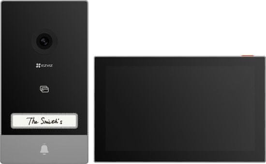 EZVIZ chytrý domácí interkom HP7/ Wi-Fi/ 2K/ 7" dotykový monitor/ videotelefon/ bezdrátový zvonek/ IP65/ černo-stříbrný