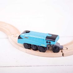 Bigjigs Rail Bigjigs Elektrická lokomotiva Mallard modrá
