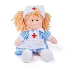 Bigjigs Toys Látková bábika zdravotní sestřička Nancy 28 cm