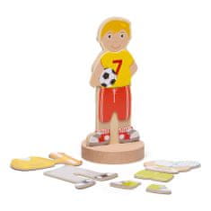Woodcraft Bigjigs Toys Magnetické obliekacie puzzle Športové aktivity