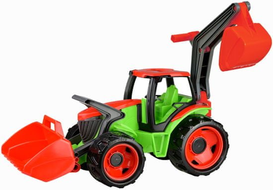 LENA Traktor s lyžicou a bagrom, zeleno červený