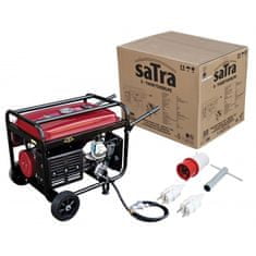 SATRA Benzínová elektrocentrála s LPG, pojazdná, 7500 W, 2 x 230 V, 1 x 400 V - SATRA