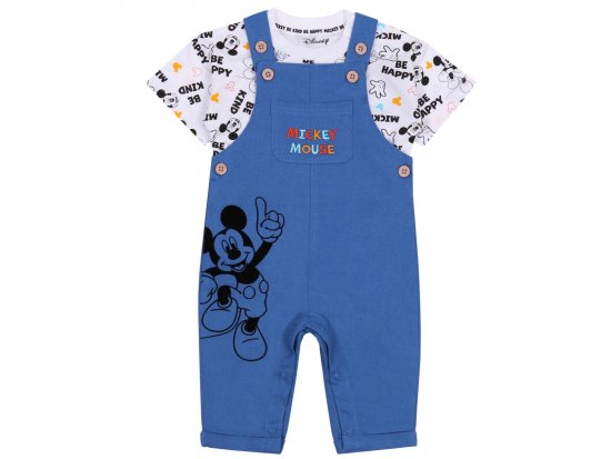 Disney Modré detské montérky + tričko Mickey Mouse DISNEY