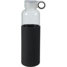 EXCELLENT Fľaša na nápoje sklenená s obalom 550 ml čierna