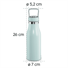Xavax To Go, tepelnoizolačná fľaša, 500 ml, pre sýtené nápoje, skrutkovacie, pastelovo modrá