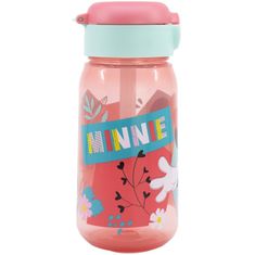 Stor Plastová fľaša na pitie so slamkou a viečkom Minnie Mouse