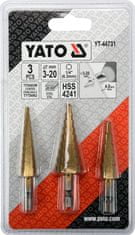 YATO Súprava stupňovitých kužeľových vrtákov 3-20mm