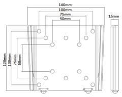 Neomounts FPMA-W25/Držiak displeja/na stenu/10-30"/fixný/VESA 100X100/nosn. 30kg/ultra tenký/strieborný