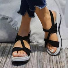 Dámske letné sandále s gumovou podrážkou na každodenné nosenie – čierna, veľkosť 39/40 | AMALFI