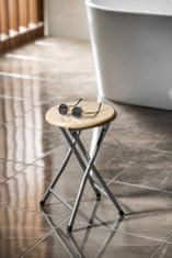 Gedy Kúpeľňová stolička, priemer 29,8x46 cm, dekor drevo CO73 - Gedy