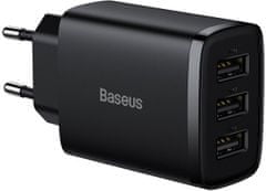 BASEUS kompaktní nabíječka 3U, 17W, čierna