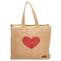 PE Florence Červeno-hnedá dámska plážová taška "Love"