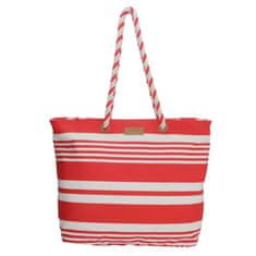 PE Florence Červeno-biela pruhovaná plážová taška "Vacation"