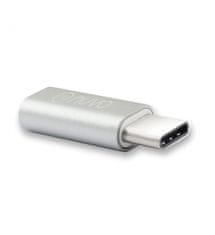 Nuvo adaptér z micro USB na USB Type C strieborný
