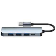Tech-protect V0 HUB adaptér 4x USB / USBC-C, šedý