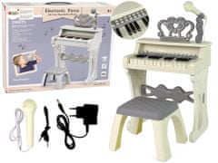 Lean-toys Elektrické tyrkysové organové klavíry so stoličkou 25 kláves