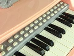 Lean-toys Elektrické ružové organové klavíry so stoličkou 25 klávesov