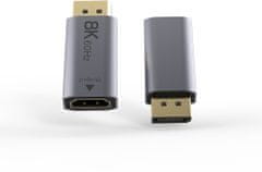 PremiumCord adaptér / redukce DisplayPort - HDMI, 8K@60Hz, 4K@144Hz, Male/Female, pozlacené konektory
