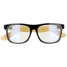 Sunmania Čierne drevené číre okuliare Wayfarer "Clear Wood"
