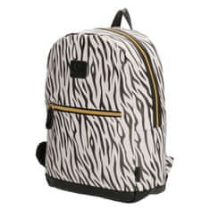 Beagles Čierno-biely kožený školský ruksak „Tiger“