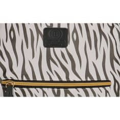 Beagles Čierno-biely kožený školský ruksak „Tiger“