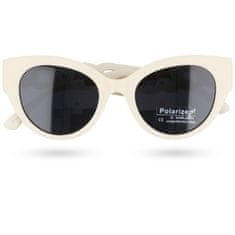 PolarZONE Biele dámske luxusné polarizačné okuliare "Vivien"