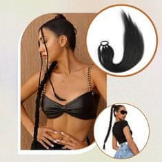 FRILLA® Príčesok predĺženie vlasov vo forme vrkočov – čierna | BRAIDELLA